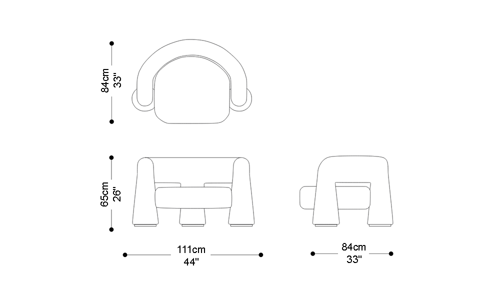Image of the main dimensions of the product